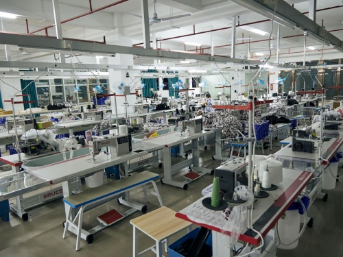 Bathrobe Industrial Sewing and Assembly Production Floor