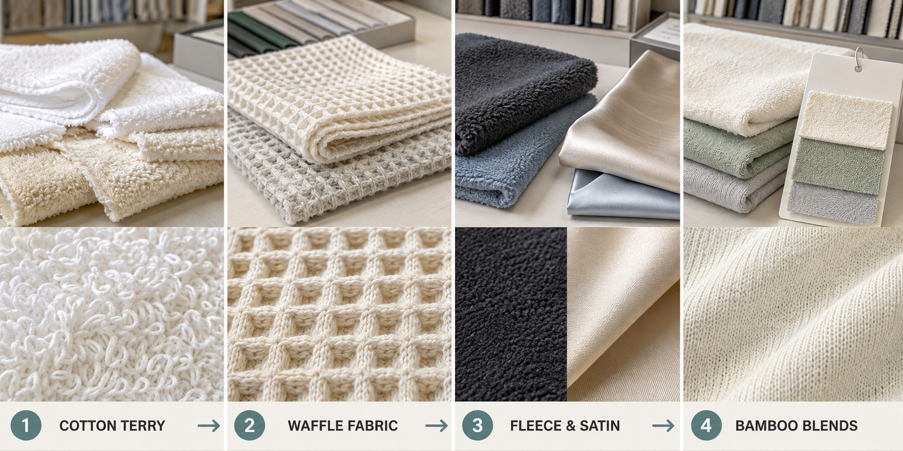 Bathrobe fabric options and texture comparison