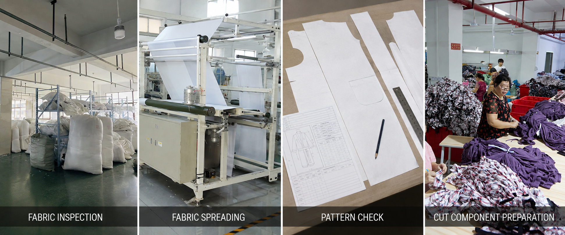 Bathrobe fabric preparation and pattern checking process