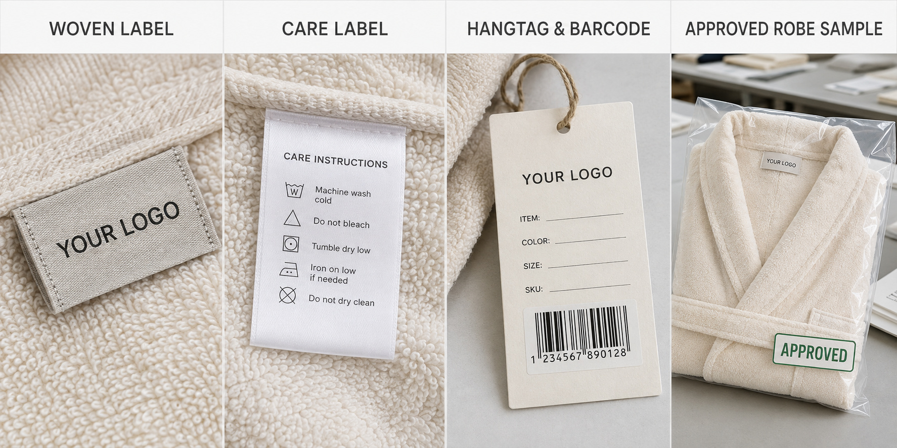 Bathrobe private label confirmation process