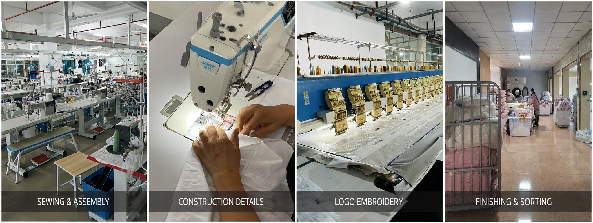 Bathrobe sewing embroidery and finishing process