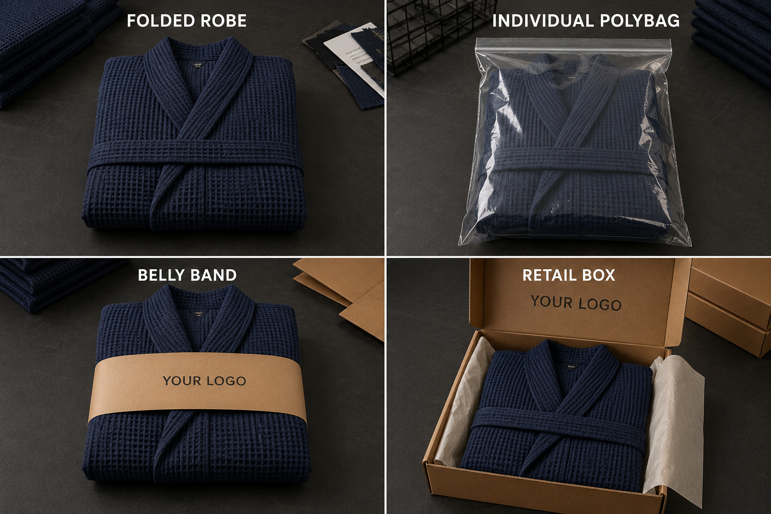 Private label bathrobe packaging process